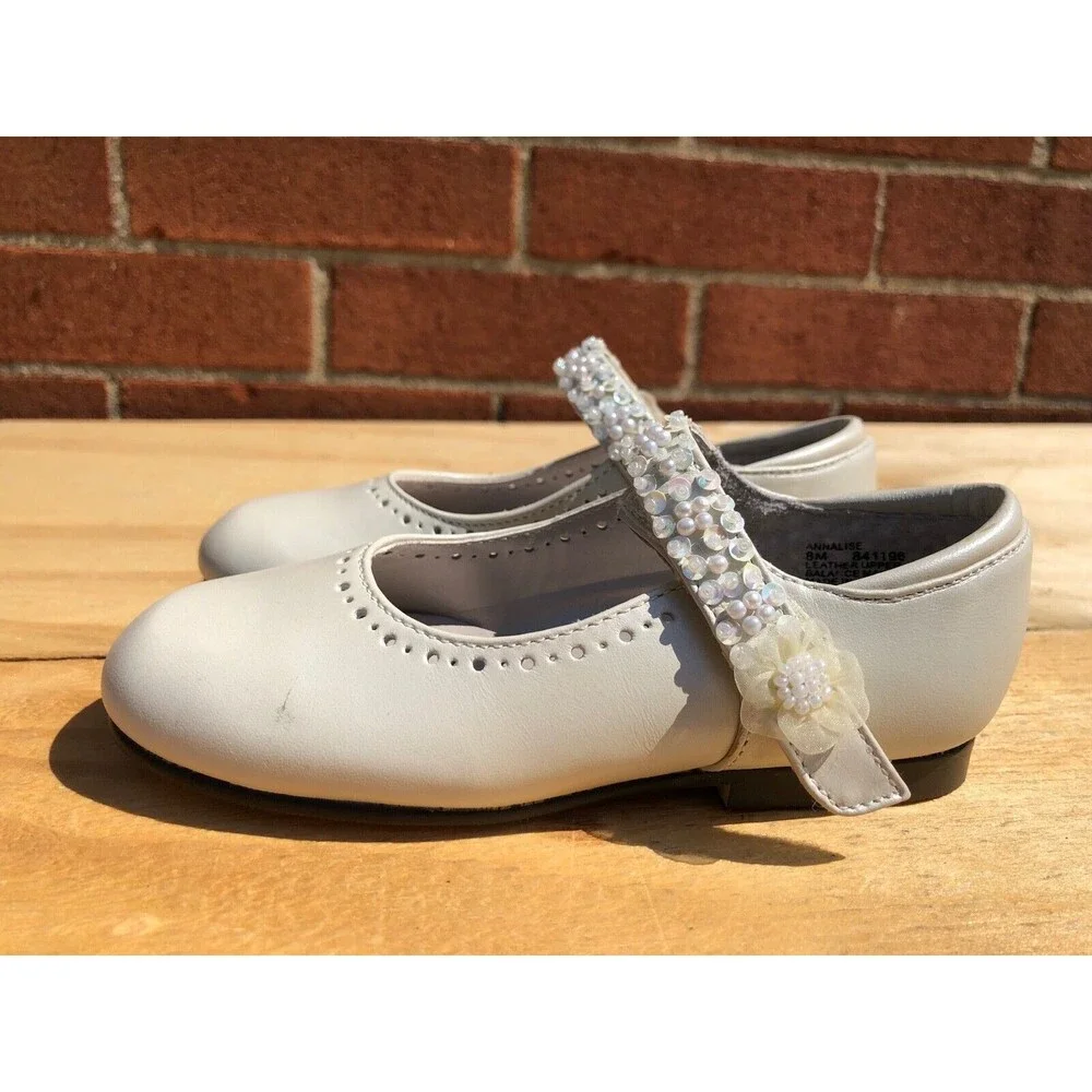 Jumping Jacks Annalise Beige Girls Mary Janes Shoes Size 8M